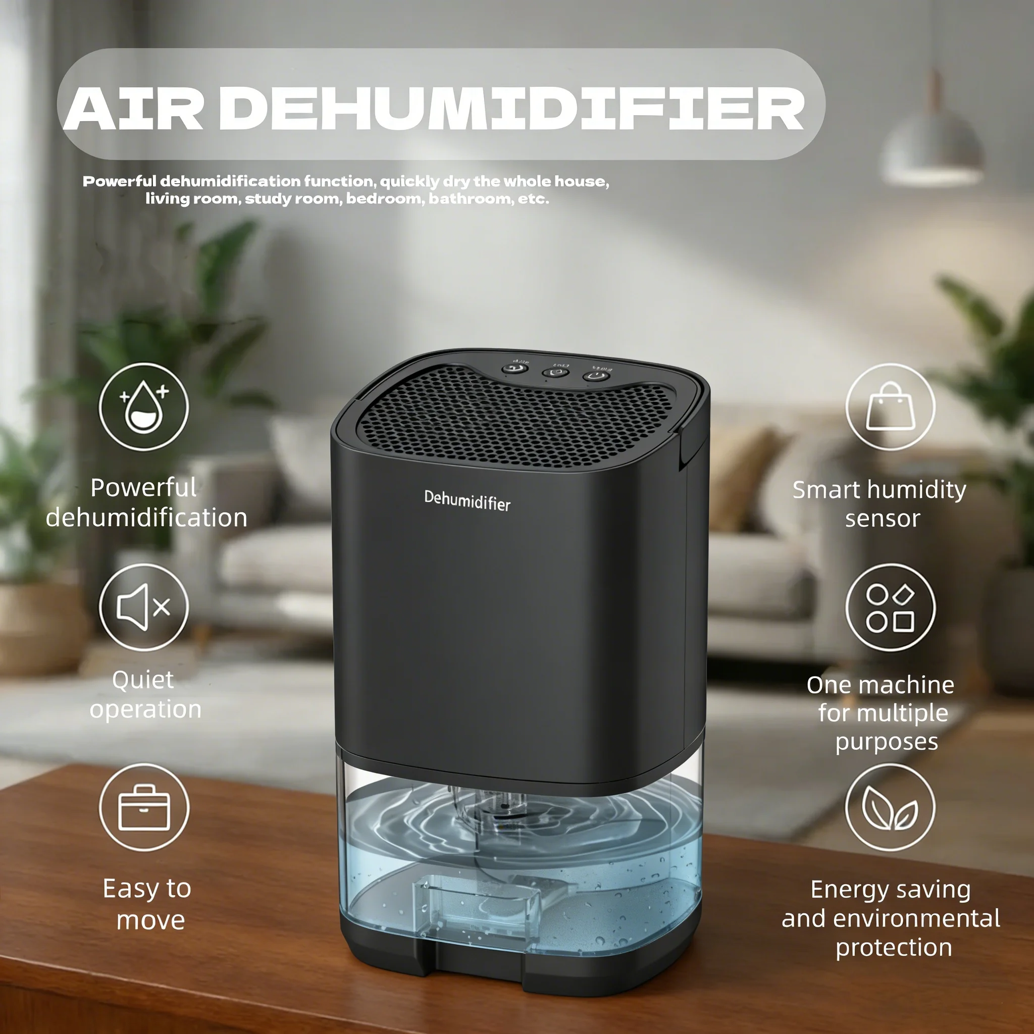 

Energy Saving Electric Dehumidifier Portable Air Dryer With Water Tank Home Smart Dehumidifier Bedroom Office Study Use