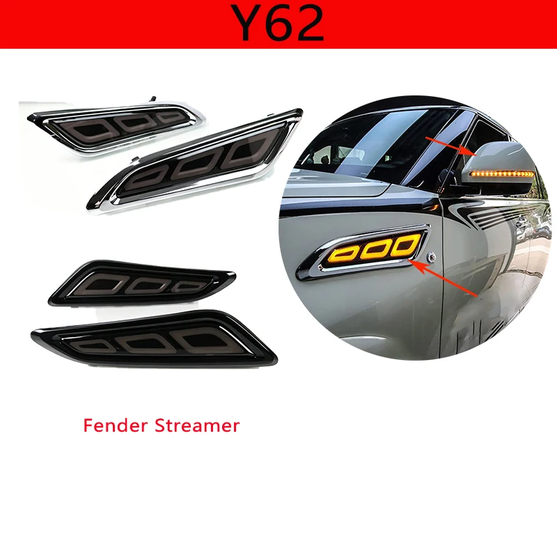 Suitable for Nissan Patrol Y62 Fender Streamer Lights More Visible Warning Effect Nissan Armada Fender Lights Aftermarket Part