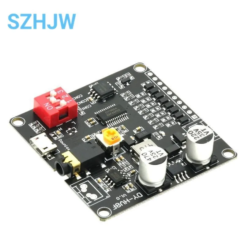 DY-HV8F alimentatore 12V/24V modulo di riproduzione vocale 10W/20W che supporta la scheda Micro SD lettore musicale MP3 per Arduino