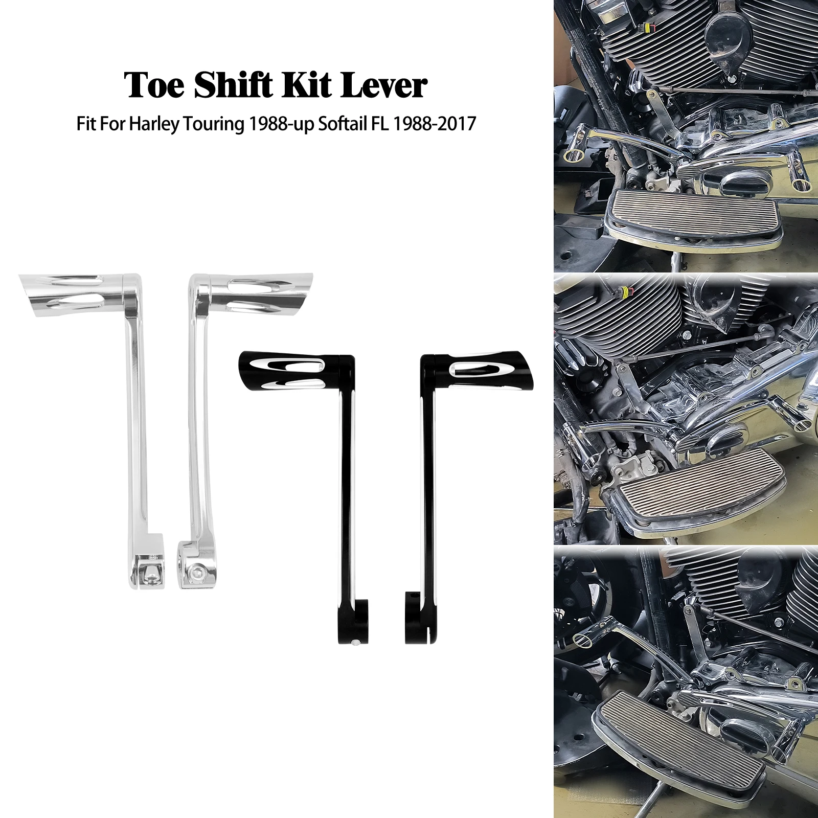 Motorcycle Heel Toe Shift Lever CNC Aluminium Brake Arm Pedal Kits For Harley Road King Road Glide 88-up Softail FL Fatboy 86-17