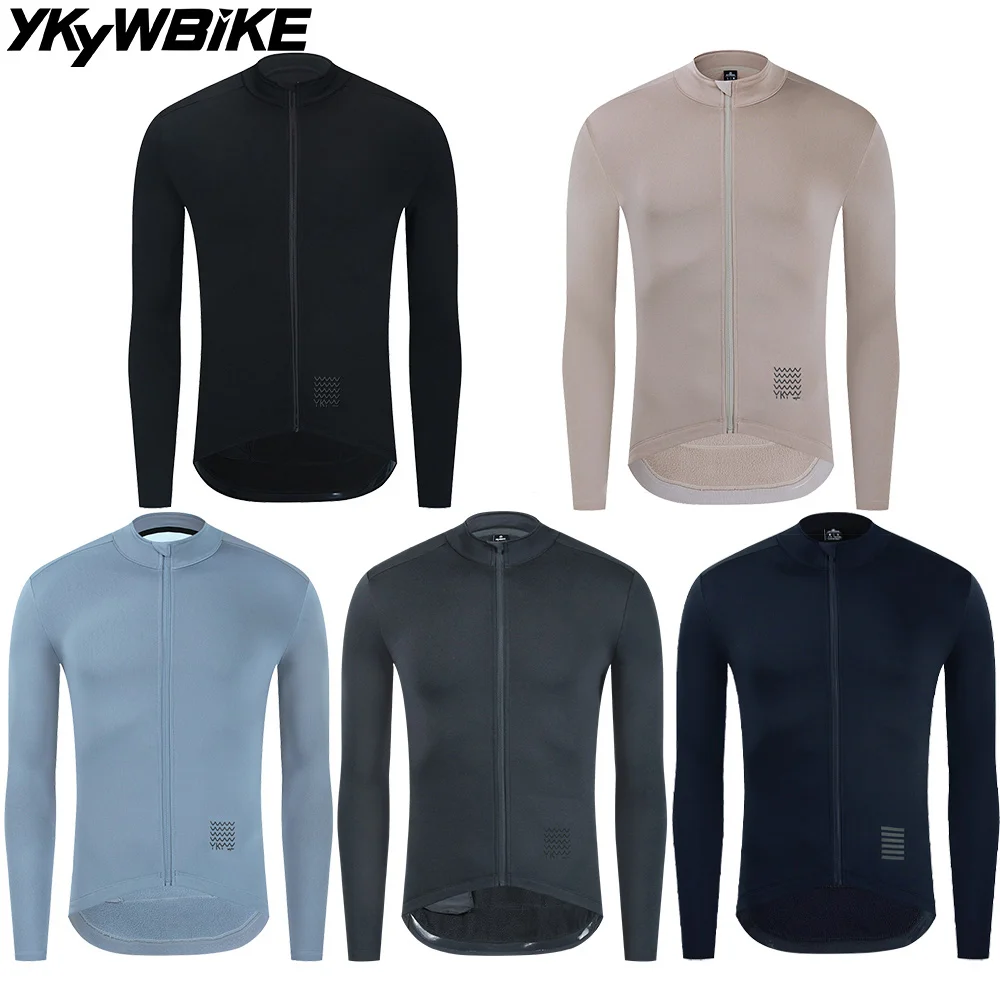 AliExpress YKYWBIKE Winter Cycling Jersey Men's Thermal Fleece Bicycle Clothes MTB Long Sleeve Warm Road Bike Jacket Outdoor Riding Tops