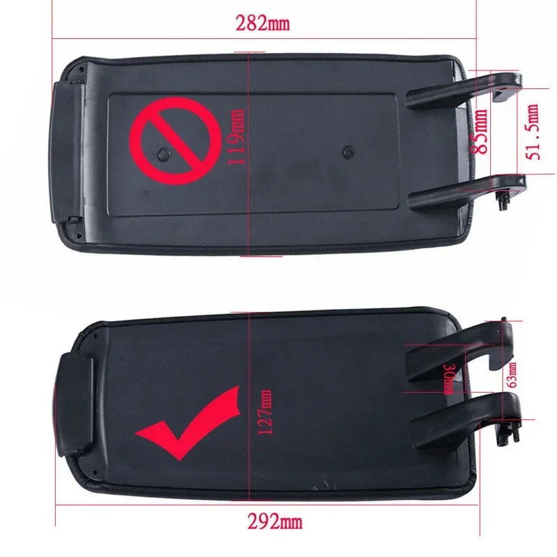 Car Center Armrest Lid Cover Black PU Leather Armrest Lid Cover Latch Clip Catch for Audi A4 B6B7 Audi A1 2002-2008