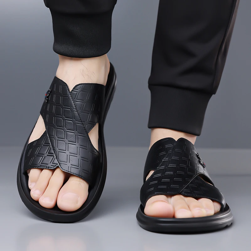 Herren Sommer Outdoor Slip-On Hausschuhe Rutschfeste Weiche Sohle Freizeitsandalen zum Fahren und für den Strand -9023 – Detail 10