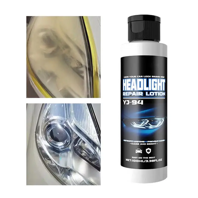 Pâte nettoyante pour phares de voiture, 100ml, vernis pour phares de voiture, pâte anti-rayures pour la réparation des rayures, phare jaunissant