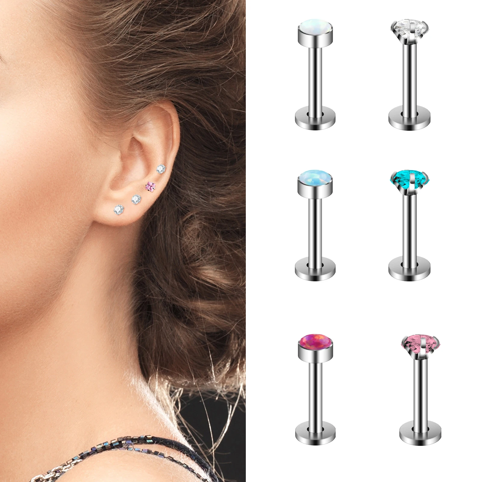 Body Jewelry Lip Ring - 1 paire d'anneaux à lèvres en