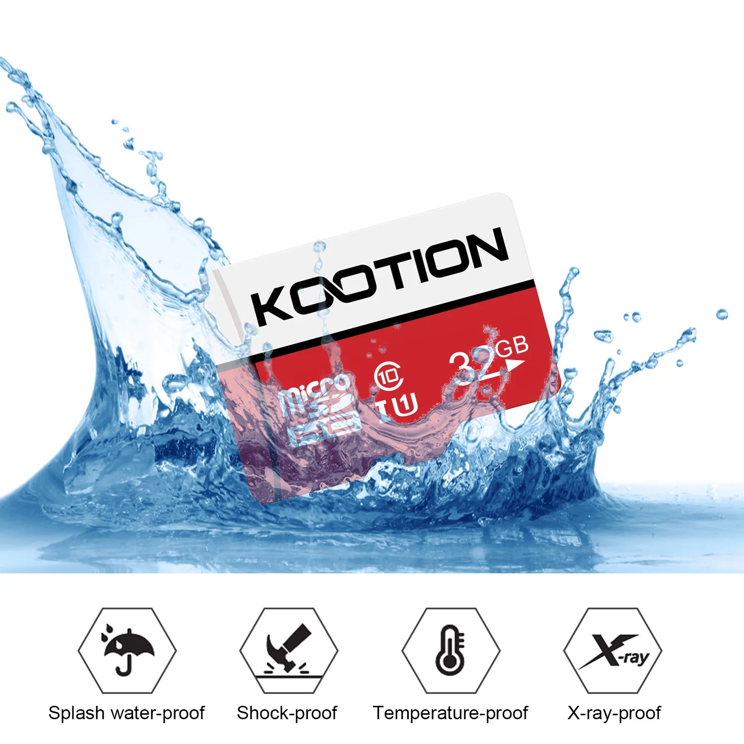 KOOTION Original Cartão Micro SD 32GB Cartão de Memória Flash Fino a 70 MB/S C10 TF Cartões MicroSD SDHC U1 Para Câmera de Drone de Telefone