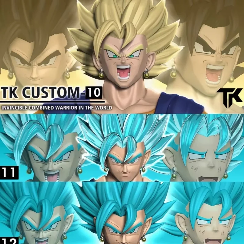 

Hot Sale TK Dragon Ball Z Vegetto Head TK 10 11 12 SHF Super Saiyan Blue Vegito Head Accessory Headsculpt Anime Figure Toy gift