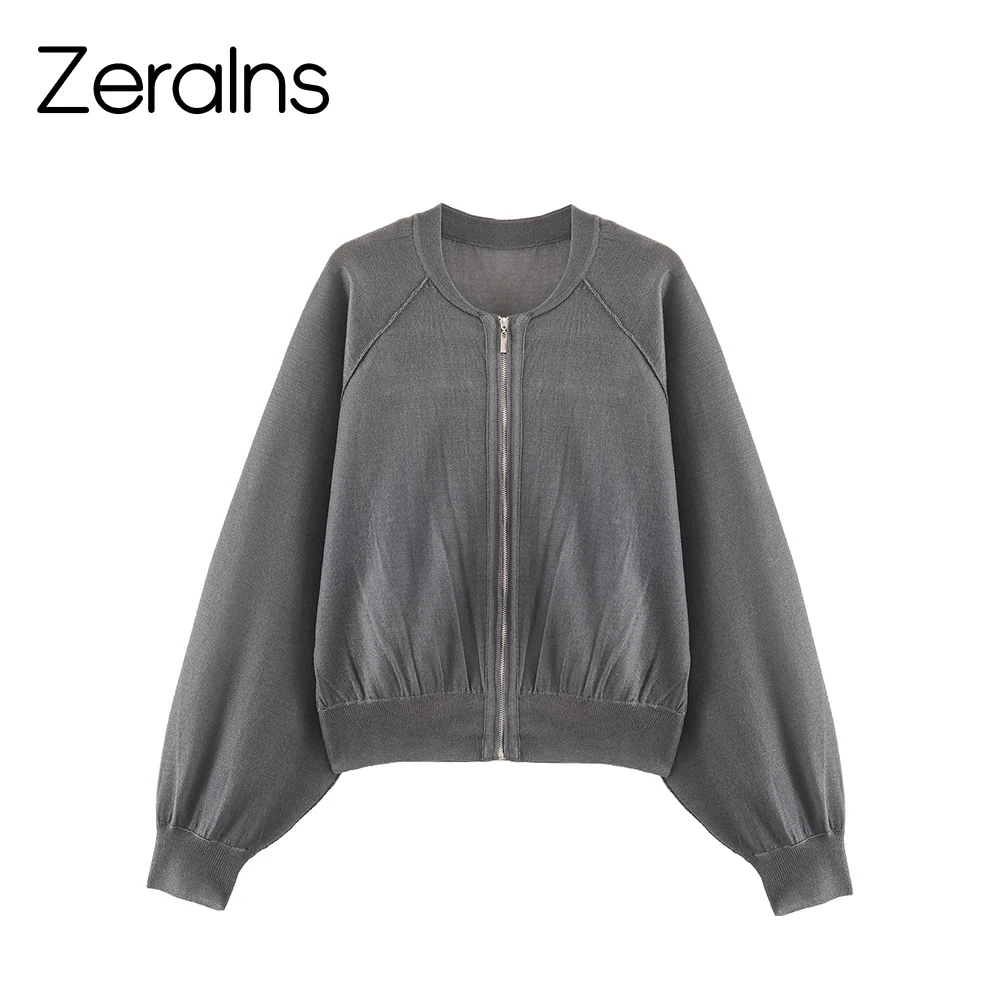 ZERAINS Spring New Women's Clothing European and American Style Fashionable Versatile Knitted Pilot Jacket