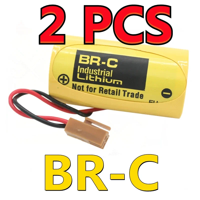 2Pcs PLC Lithium Battery with Plug Original NEW BR-C A02B-0120-K106 A98L-0031-0007 BR26500 3V 5000mAh For Fanuc Batteries