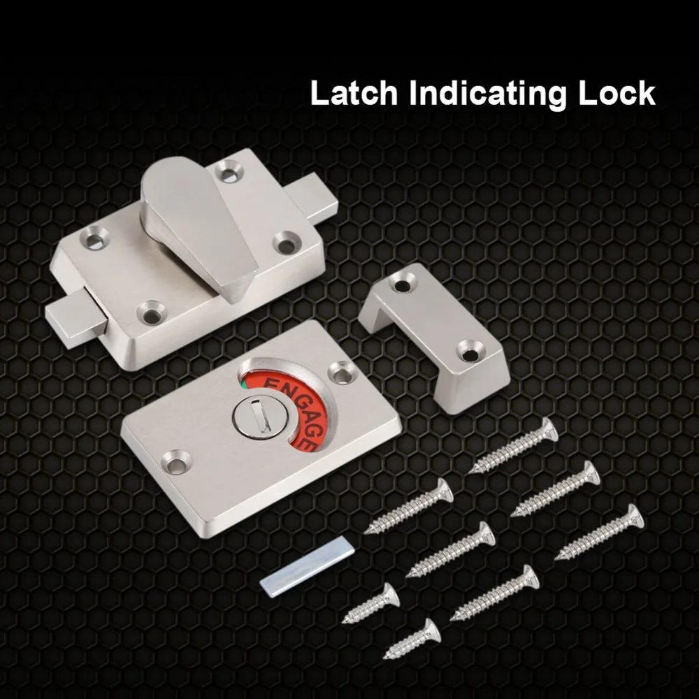 Privacy Easy Install Door Lock Indicator Heavy Indicating Privacy Bolt Door Lock Stall Door Latch Bathroom Toilet