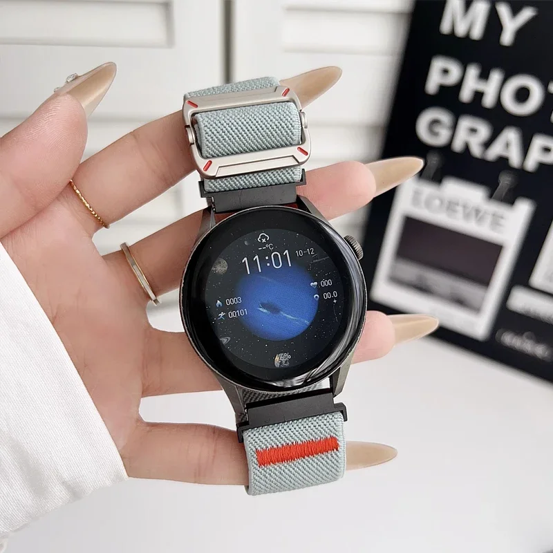 22 mm elastisches Nylonband für Xiaomi Watch 2 Pro S4 S3 S2 S1 Pro Active geflochtenes Uhrenarmband für Mi Watch Color Miwatch Color 2 – Detail 22