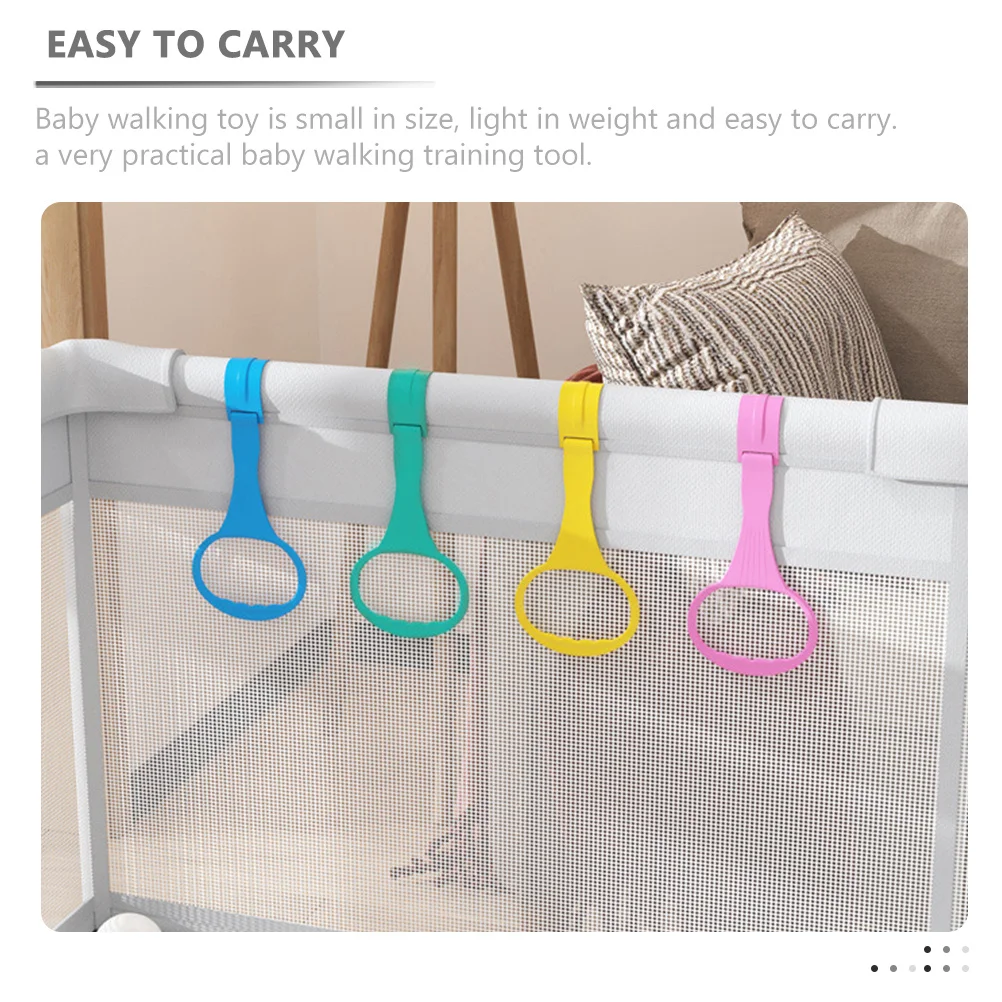 

8Pcs Baby Safety Stand Ring Smooth Edges Comfortable Grip Walking Training Tool Nursery Bed Crib Pull Rings Baby Pull Ring