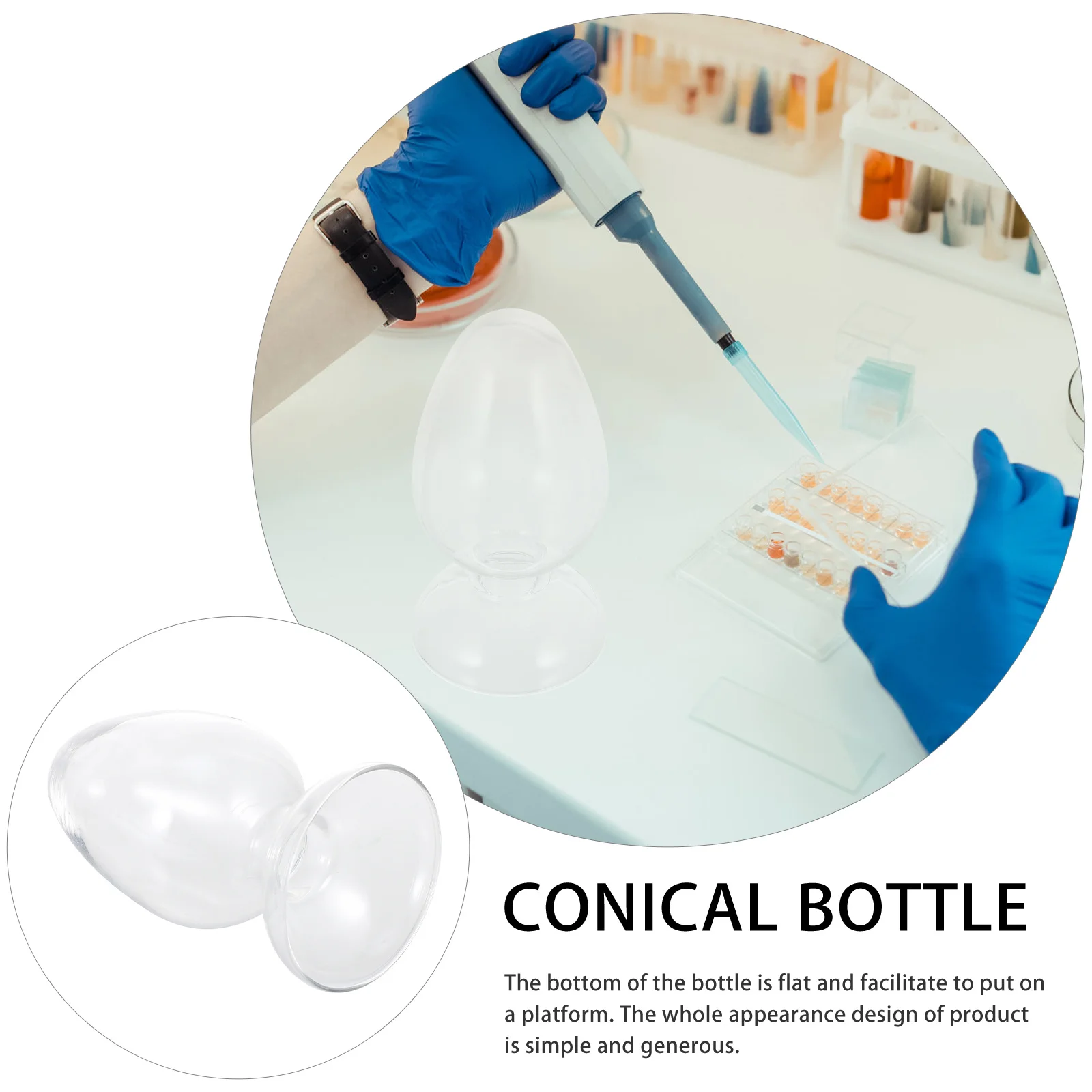 

Conical Laboratory Bottle Conical Sample Bottles Glass Bottle Heart Display Bottle Sample Display Bottle