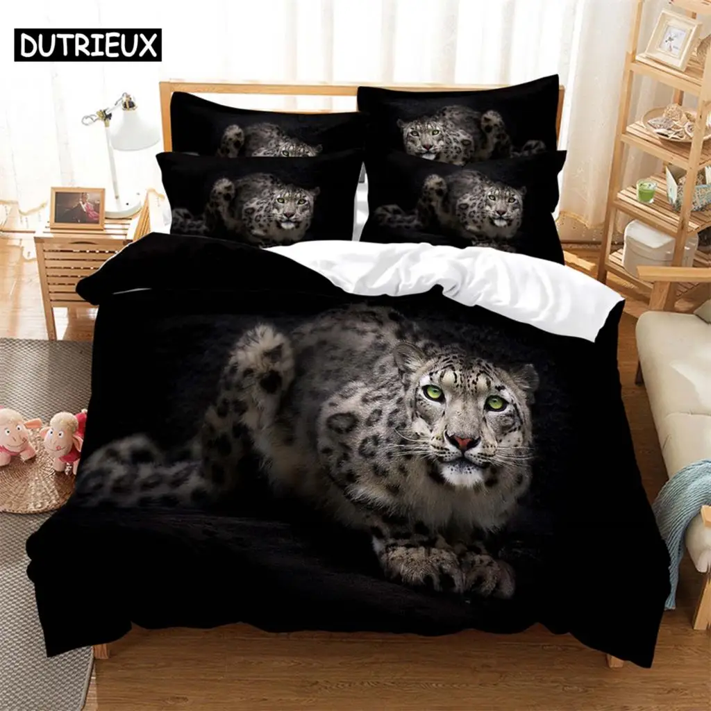 Leopard Fashion Bedding Set 2/3pcs 3D Digital  Printing Duvet Cover Sets 1 Quilt Cover + 1/2 Pillowcases US/EU/AU Size