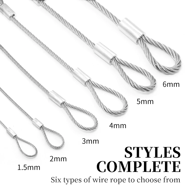 304 Stainless Steel Wire Rope With Aluminium Sleeve Compaction At Both Ends Of The Stage Lights Lanyard Chandelier Safety Rope