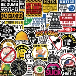 50PCS Safety Helmet Warning Mark 1 Sticker For Snowboard Laptop Luggage Car Fridge DIY Styling Vinyl Home Decor Sticker