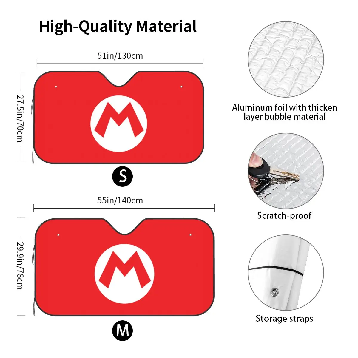 Ready Player One Windshield Sunshade Super Marios Car Front Windshield 76x140cm Sunshade Visor Accessories Covers