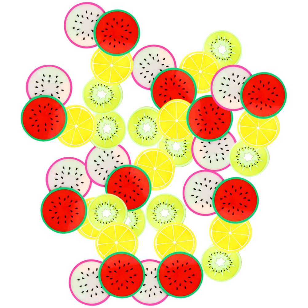 Dessous de verre en forme de Fruit, 40 pièces, tasse de bureau, Gel de silice, décor de cuisine sur le thème