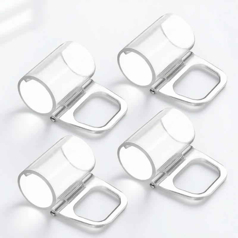 

4Pcs Clear Valance Clips Heavy Duty Roller Shade Handles Replacement for Horizontal Blinds Easy Fit Cordless Window Shades