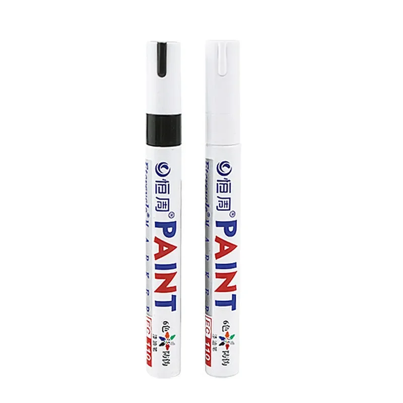 2 Stuks gekleurde Permanente Verf Pen Kleurrijke Band Markers Rubber Autoband Loopvlak Markers Pennen Sneldrogend Waterdicht voor Metalen Rotsen