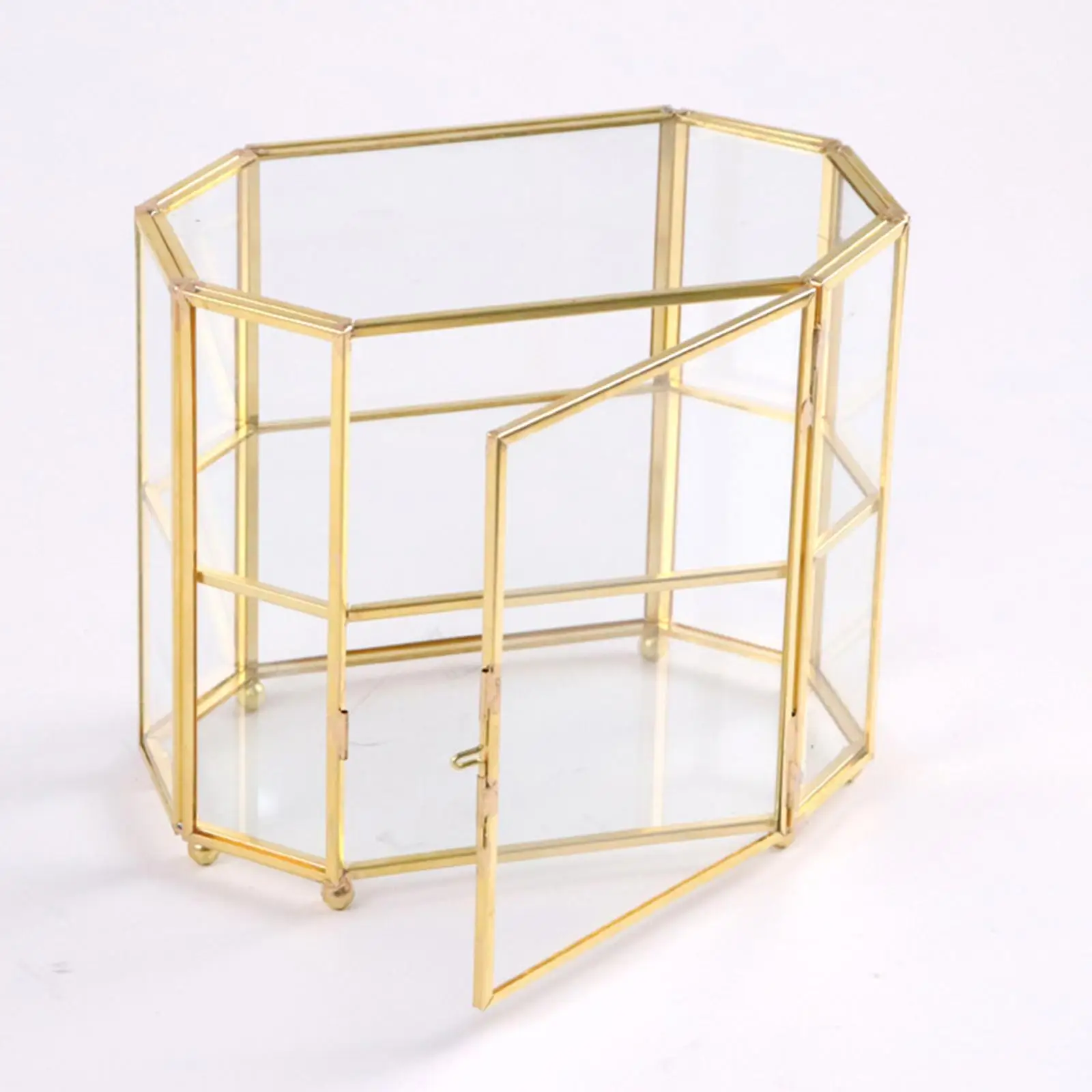 منظم مجوهرات زجاجي مع طبقات لعرض المكياج والعطور #4