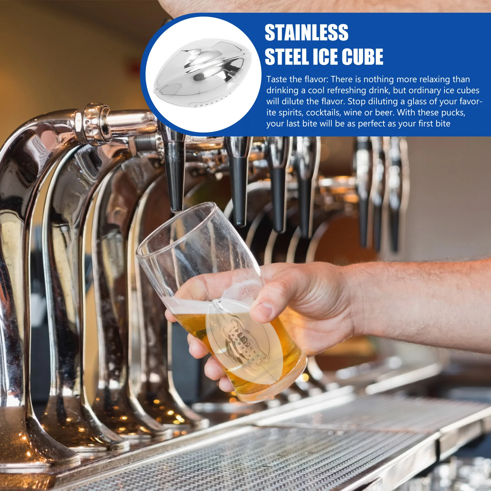 

Stainless Steel Ice Cube Rugby Shape Whiskey Chilling Stone Reusable Wine Ice Cooler Whiskey Cooler Wine Cooling Stone