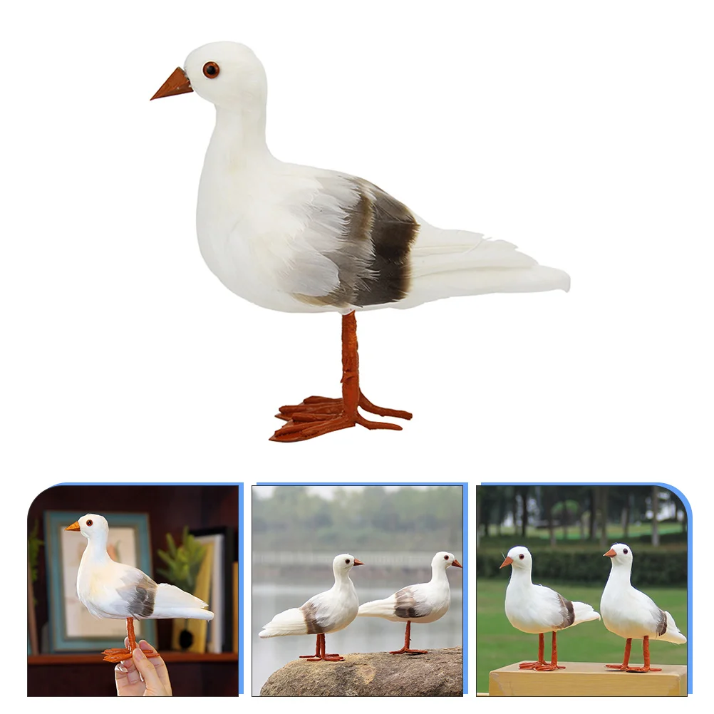

Lifelike Seagull Decoration Figurines Bird Sculptures for Artificial Foam Plumage Ornaments Easy to Carry Perfect