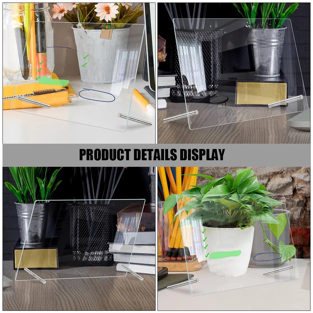 مجموعة واحدة من لوحة الرسائل المصنوعة من الأكريليك الشفاف، لوحة مذكرة إبداعية لطلاب المكاتب المنزلية، قابلة لإعادة الاستخدام وسهلة الاستخدام #4