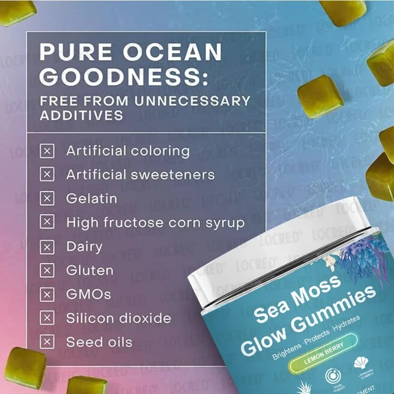 Seaweed gummies contain essential vitamins and minerals, iodine for healthy digestion, skin nourishment, immune system support