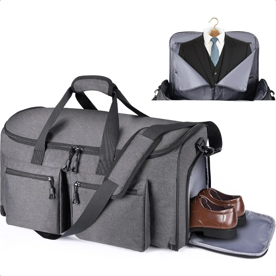 

Convertible Duffle Bags for Travel Carry On Suit Duffle Bags with Shoulder Strap 2 in 1 Hanging Garment Duffle Bag for Men Wome