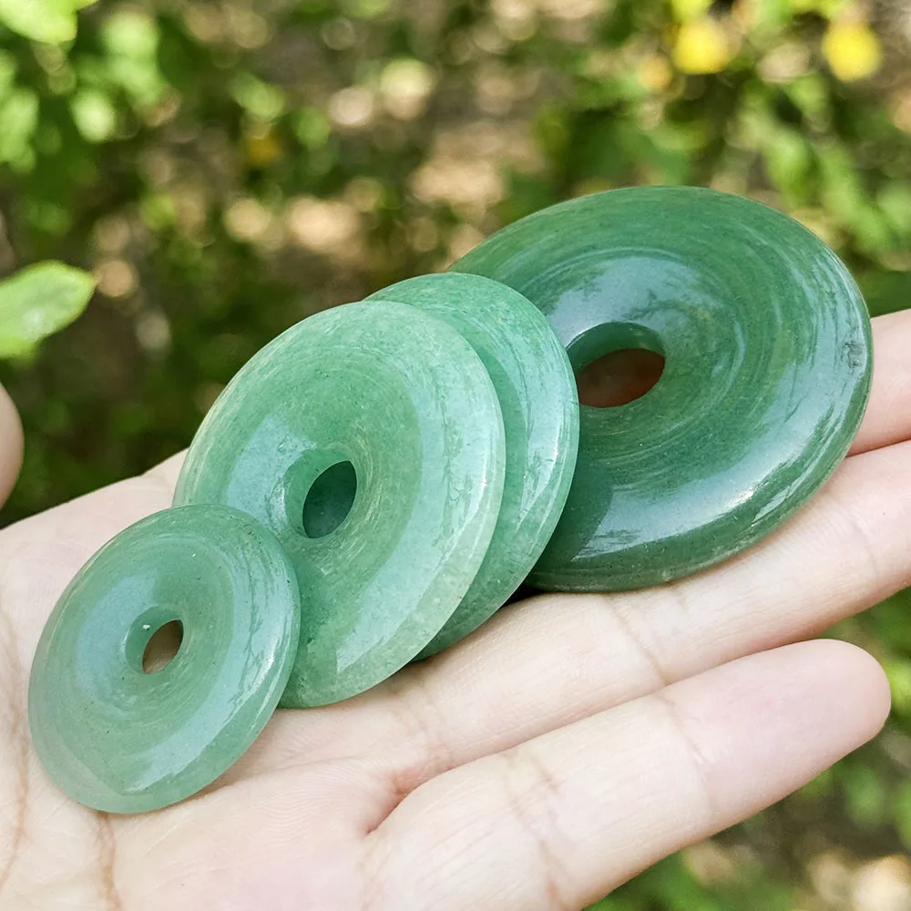 الطبيعية الخضراء افينتورين دونت خواتم حجر الخرز ل عقد دي اي واي سوار قلادة صنع المجوهرات الخرز 1 قطعة 30 مللي متر 40 مللي متر 50 مللي متر