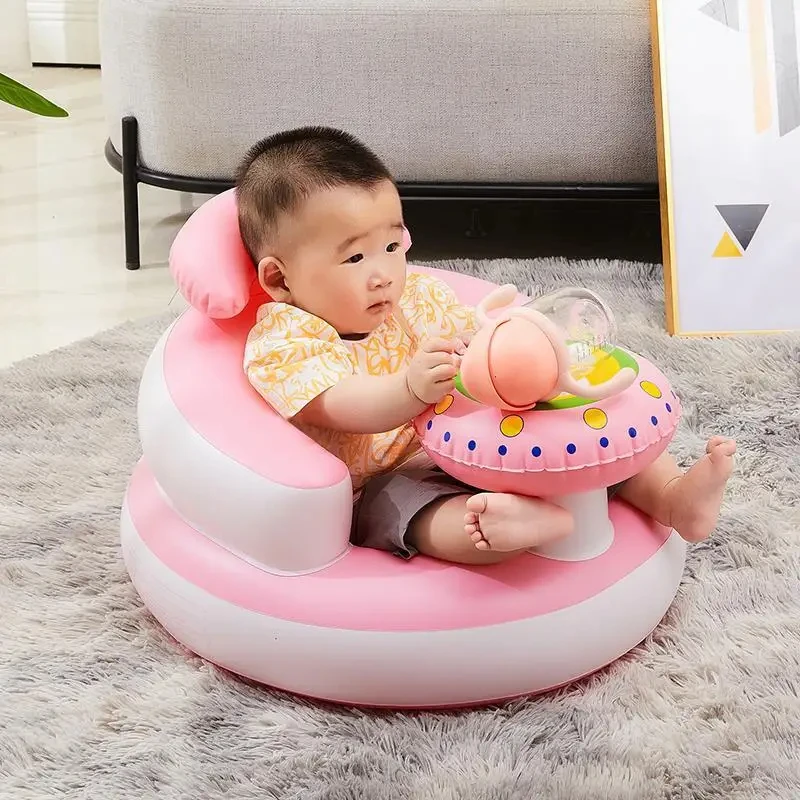 Baby Inflatable Seat Sofa for Babies 1 2 3 Years Old Portable Bathroom Stool Infant Toddler Feeding Dining Chair Sitting Up Gift