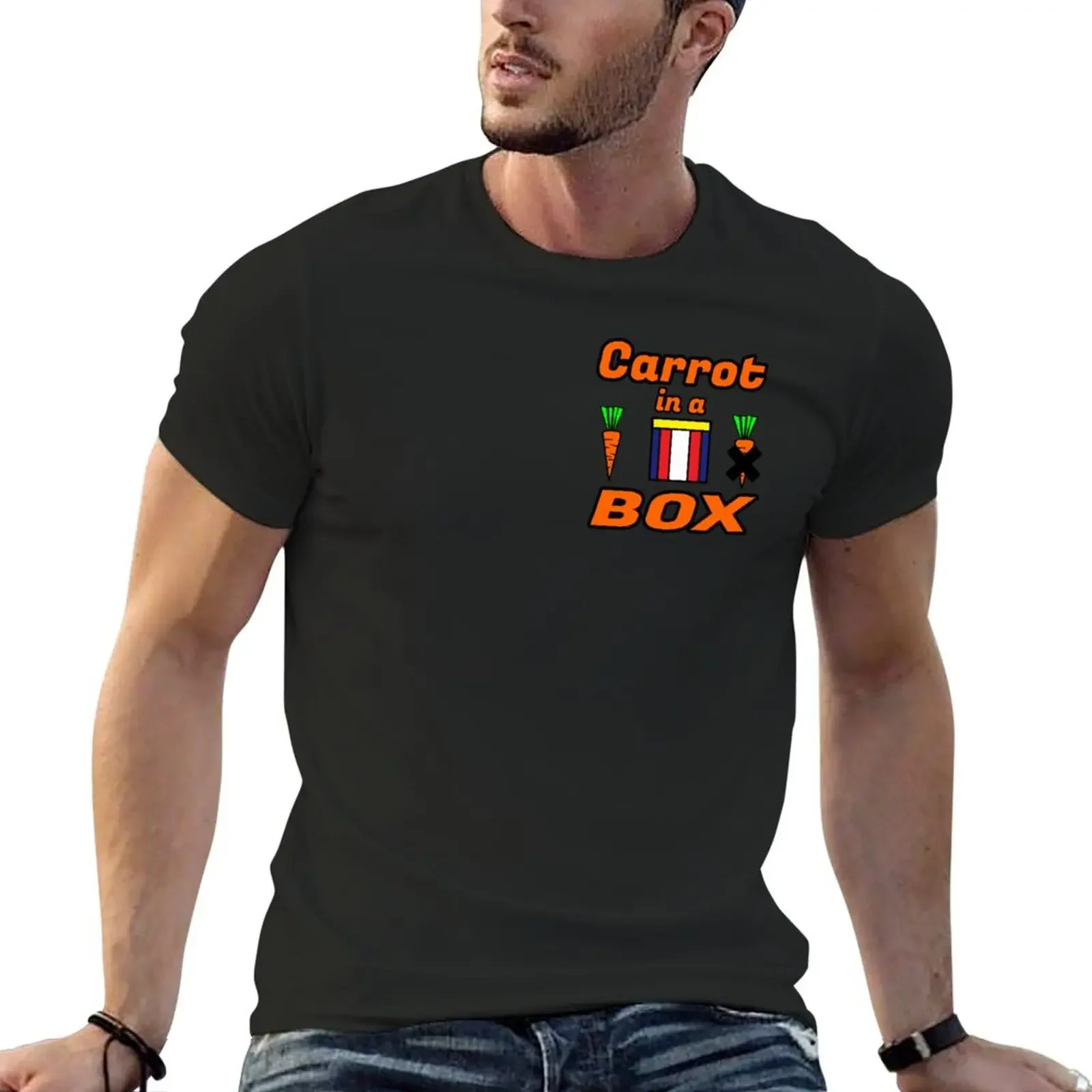 Small Carrot in a Box , The best party Game Ever from 8 out of 10 Cats . T-Shirt customizeds vintage mens white t shirts