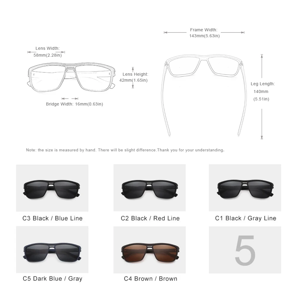 KINGSEVEN – lunettes de soleil tendance pour hommes, polarisées, UV400, Protection des yeux, monture complète, rectangulaires, pour Sports de plein air