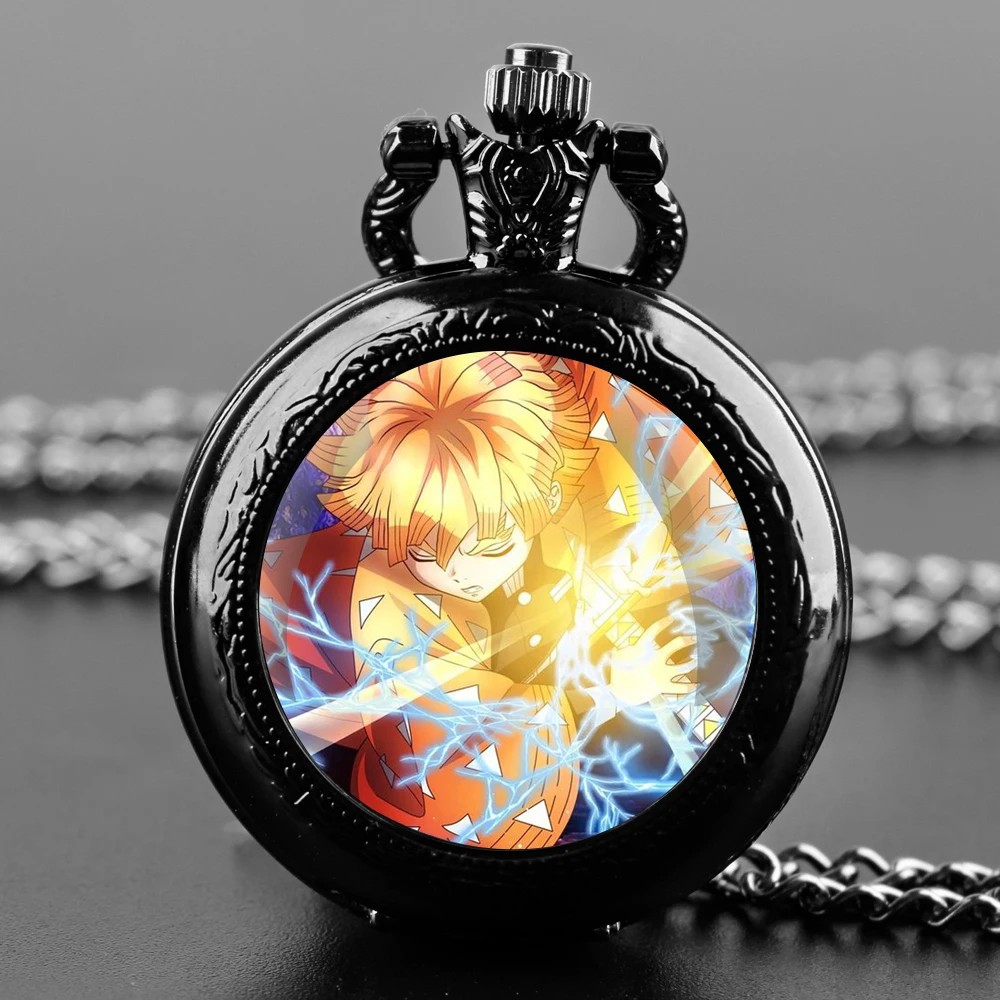 Dämon Slayer Kimetsu keine Yaiba Kamado Tanjirou Nezuko Quarz Taschenuhr Männer Frauen Anhänger Halskette Kette Uhr Uhr Geschenke