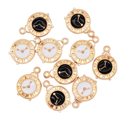 10/20/50pcs New Arrival Oil Drop Charms Cute Clock Enamel Charms Alloy Pendant Fit Necklaces Bracelets DIY Jewelry Accessories