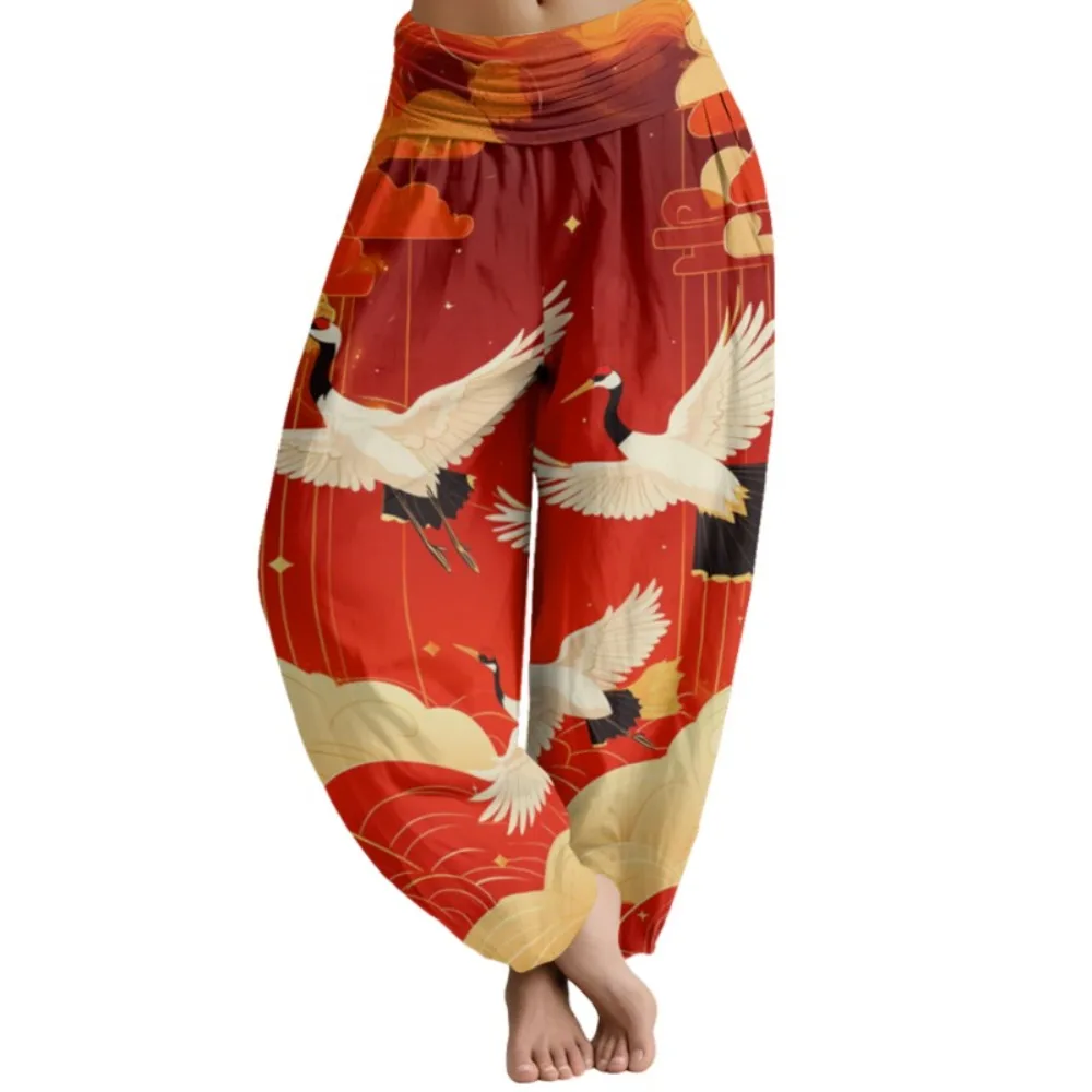 Harajuku Kranen Thaise Broek Gunstige Wolken Vrouwen Wijde Pijpen Broek Chic Losse Hoge Taille Workout Joggers Casual Harembroek