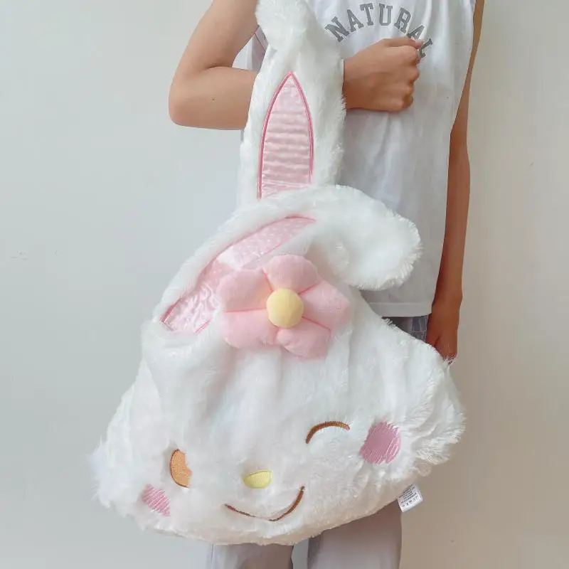 Sanrio Wish Me Mell Cute Plush Handbags Kawaii Fluffy farcito zaino bella periferiche borsa a tracolla singola Sweet Girl Dress Up