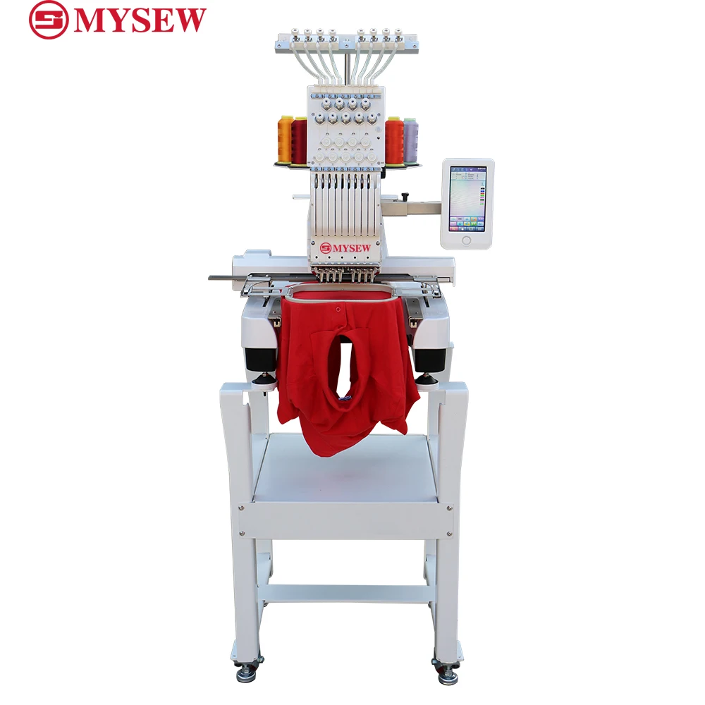 MYSEW MFS800 China High Quality  9  s Single Head Computerized Embroidery Machine  Flat Cap Industrial  Embroidery Machine