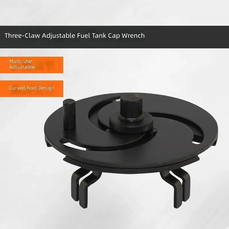 for Universal Adjustable Round Fuel Tank Cover Wrench 3 Claw Pump Cap Removal Tool Straight Corner Auto Repair