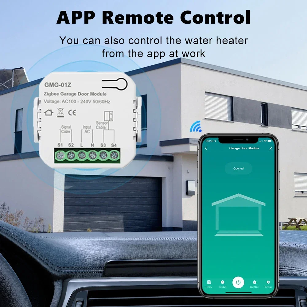 Imagem -03 - Abridor de Portas de Garagem Inteligente Interruptor de Controle Universal Controle de Voz Tuya Wifi Zigbee Alexa Google Home