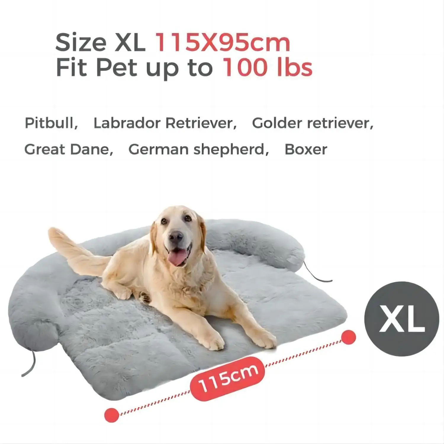 Dog Bed Large Sized Dog Fluffy Dog Bed Couch Cover Calming Large Dog Bed Washable Dog Mat for Furniture Protector