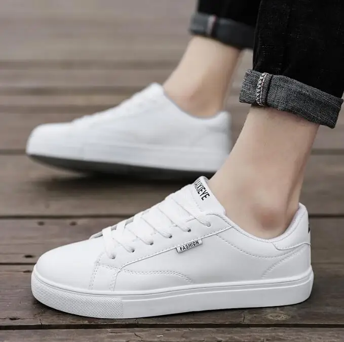 Men Vulcanized Sneakers Men Shoes Cheap Flat Comfortable Autumn Spring Fashion White Walking Shoes