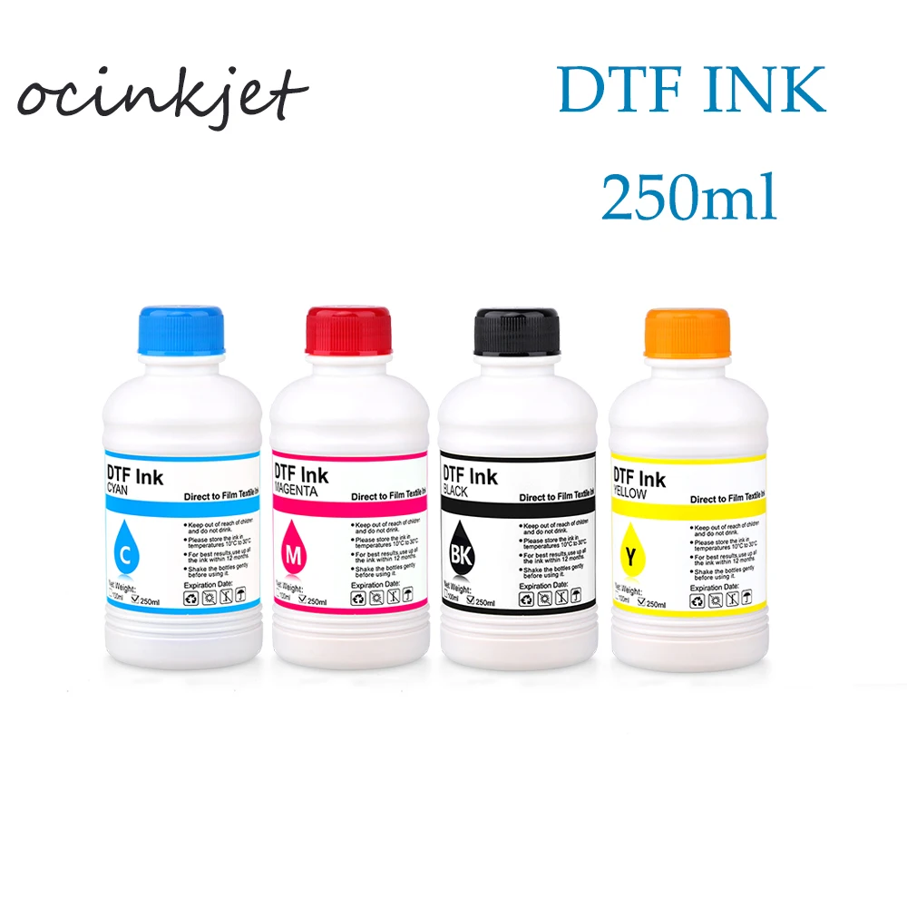 

Ocinkjet DTF чернила 250 мл 4 цвета для принтера DTF печать прямая пленка для принтеров Epson R2400 L1800 R1390 DTF высокое качество