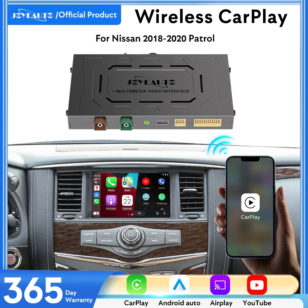 

JoyeAuto for Nissan Wireless Apple CarPlay Android Auto Interface 2018-2020 Patrol GPS Navigation Google Play store Mirror-Link