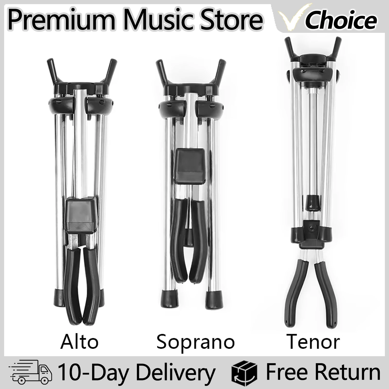 Slade dobrável portátil alto tenor soprano saxofone suporte sax tripé suporte saxofone instrumento de sopro acessórios