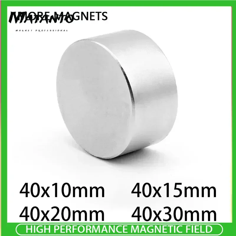 

40*20mm Rare Earth Neodymium Magnet 40*10mm 40*15 40*30 Thick Big Strong Round Magnets N35 Permanent Disc Search Magnet 40*20