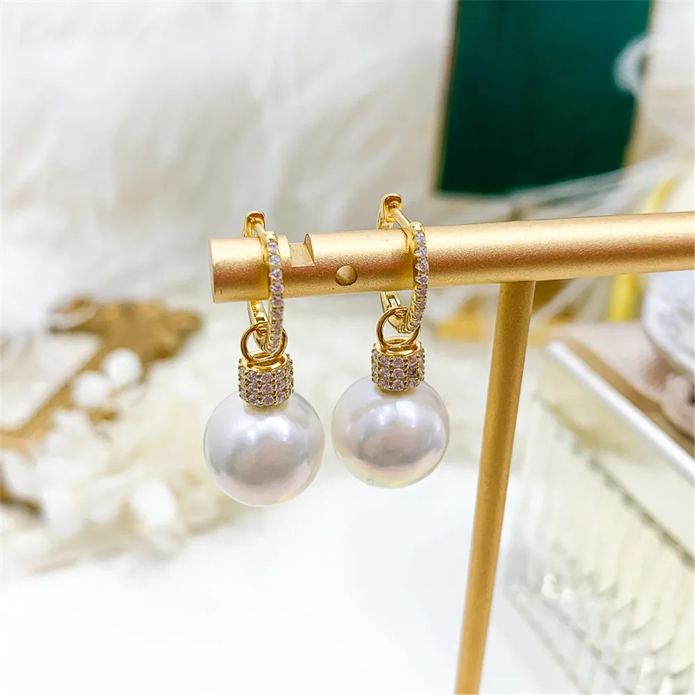 Solid S925 Sterling Silver Earring Settings for DIY, Handmade Material, Fine Jewelry, Finding Accessories, E058, 1 Pair