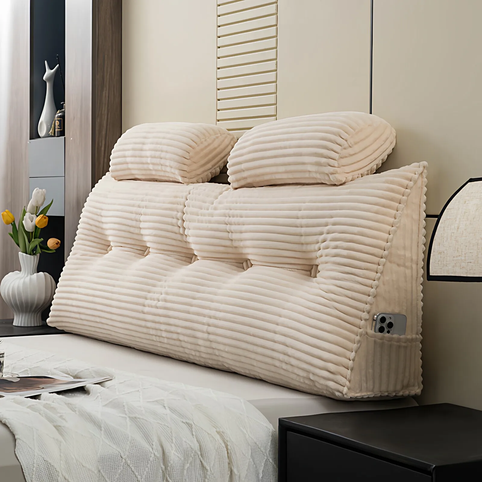 Headboard Pillow Cute Pillow Cojines Decorativos Floor Cushion Headrest Cushion Washable Sofa Backrest Cushion Triangle