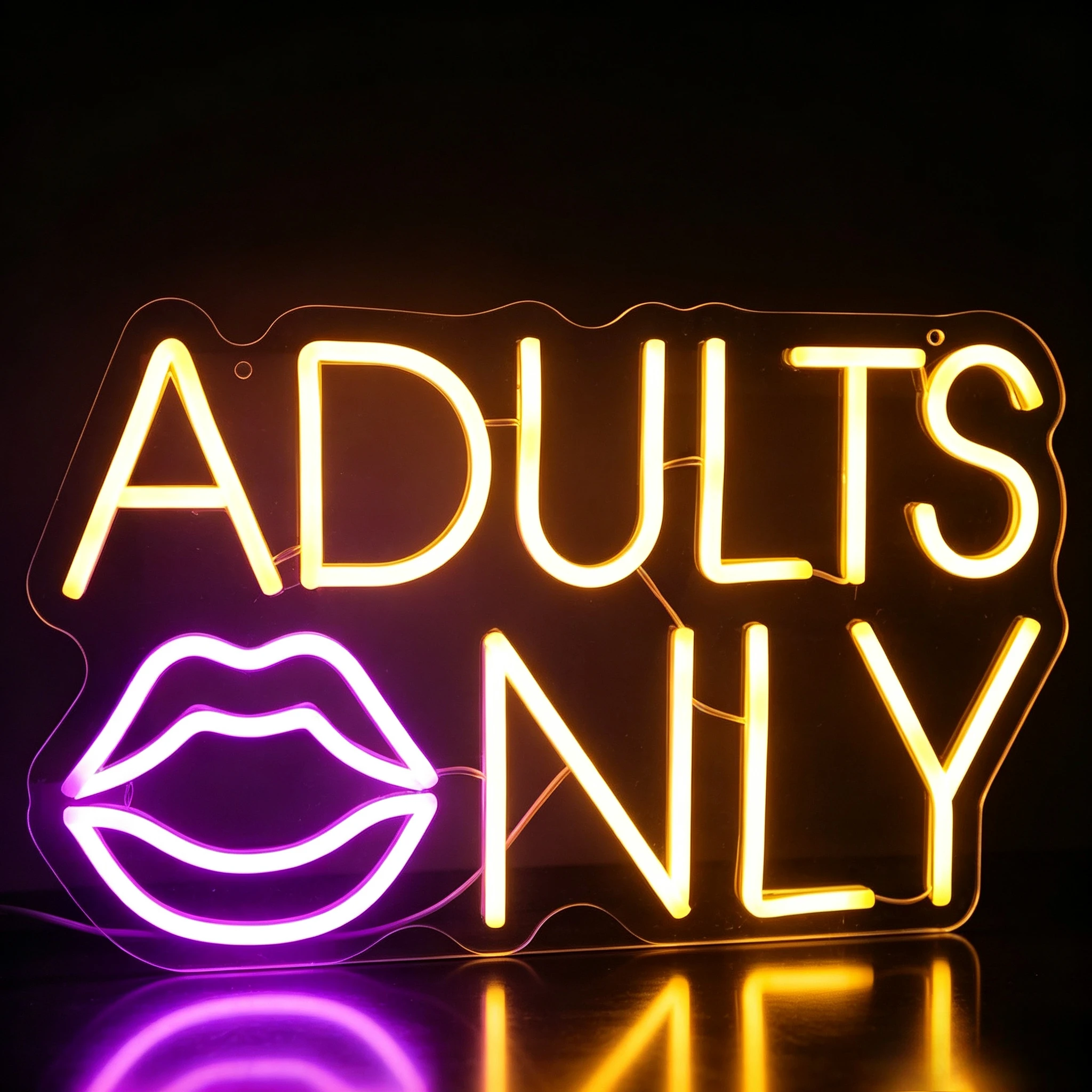 Adults Only Neon Sign USB Powered LED Neon Light Sign for Bar Pub Man Cave Home Wall Decor Adults‑Themed Light Up Sign for Party